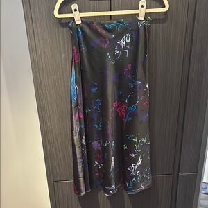 Tanya Taylor Floral Silk Midi Skirt